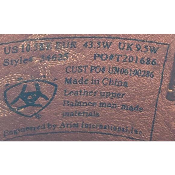 Ariat Sedona Men's Size 10.5 EE Brown Classic Leather Cowboy Western Boots - Picture 12 of 15